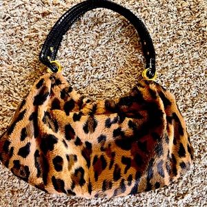 Kate Spade Leopard Print Faux Fur Hobo Shoulder Bag